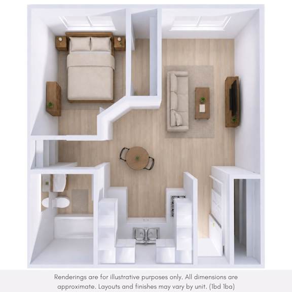 A white and wood bathroom with a toilet, sink, and mirror.