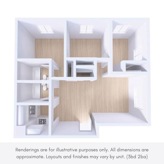 A series of images showing different views of a room with a staircase and furniture.