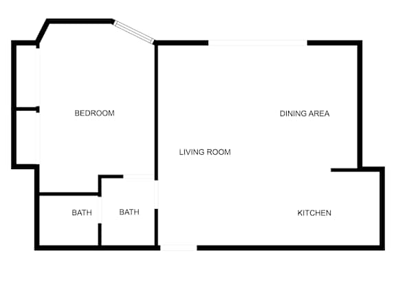 A black and white image of a floor plan of a house.
