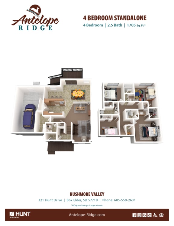 a bedroom floor plan is included in this ad  at Antelope Ridge, Box Elder, SD, 57719