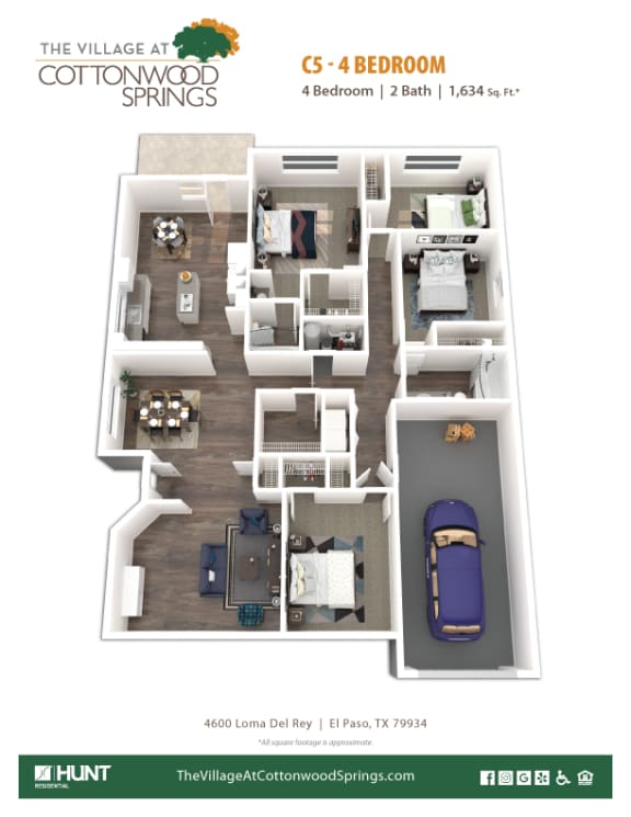 C5 Floor Plan at The Village at Cottonwood Springs, El Paso, 79934