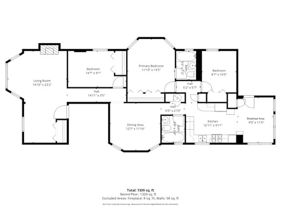 A black and white image of a house floor plan.