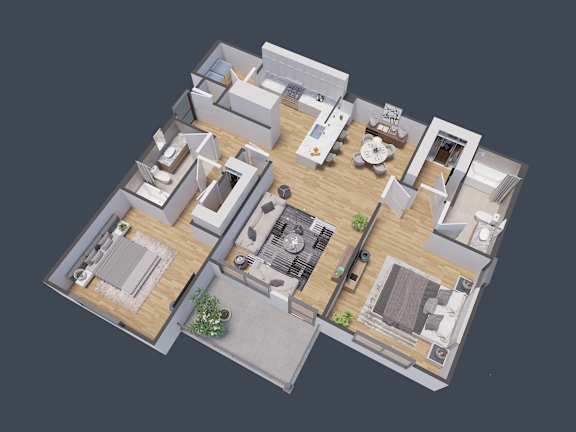 Floor plan of Unit B1