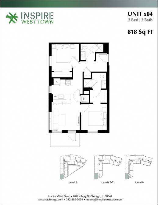 Floor Plan  x04 2 Bed - 2 Bath, Balcony