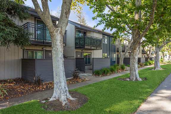 Exterior Community Building and Landscape at The Archer Apartments in Sacramento, CA.