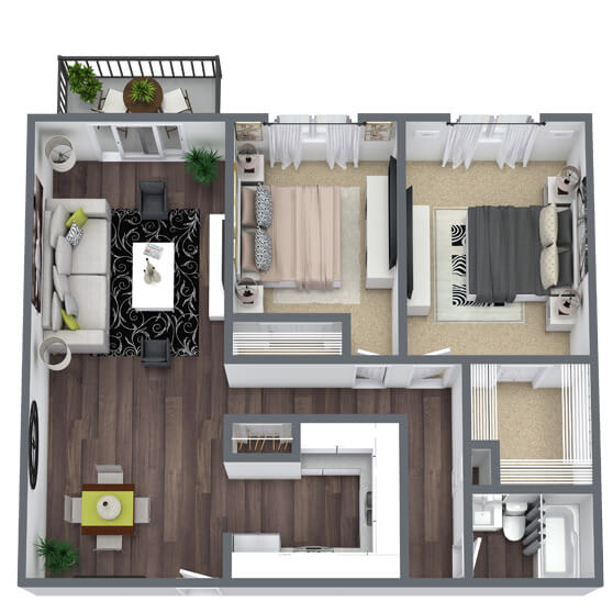 2-bedroom floor plan
