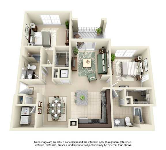 Barcelona 2x2 floor plan