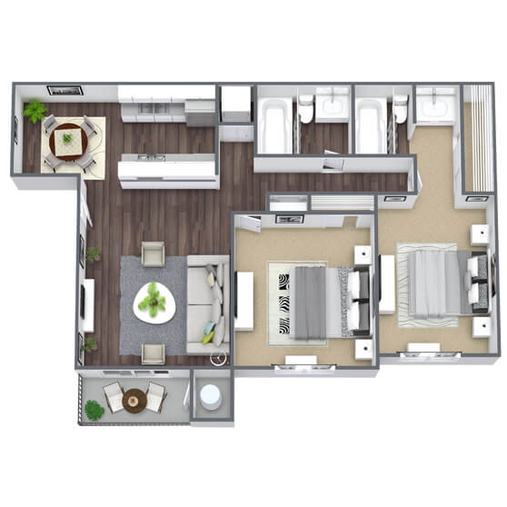 2x2 Floor Plan