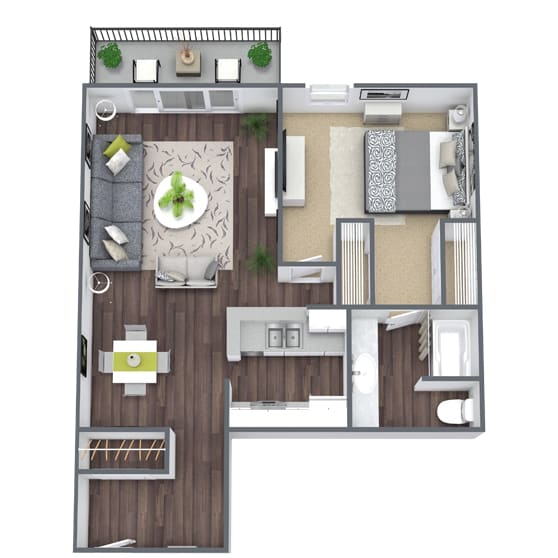 B17 1BR floor plan