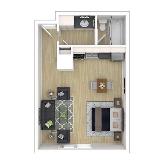 S1 0X1 Floor Plan, 485 SQFT