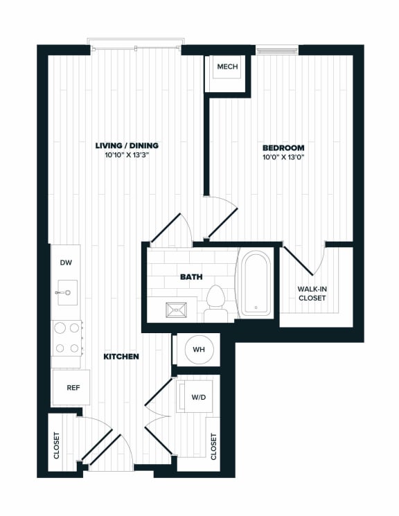 B2, 564 SQFT. Floor Plan