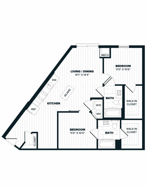Floor Plan  C3 Floor Plan, 943 SQFT.