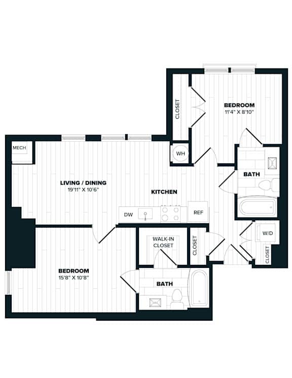 C4 Floor Plan, 840 SQFT.