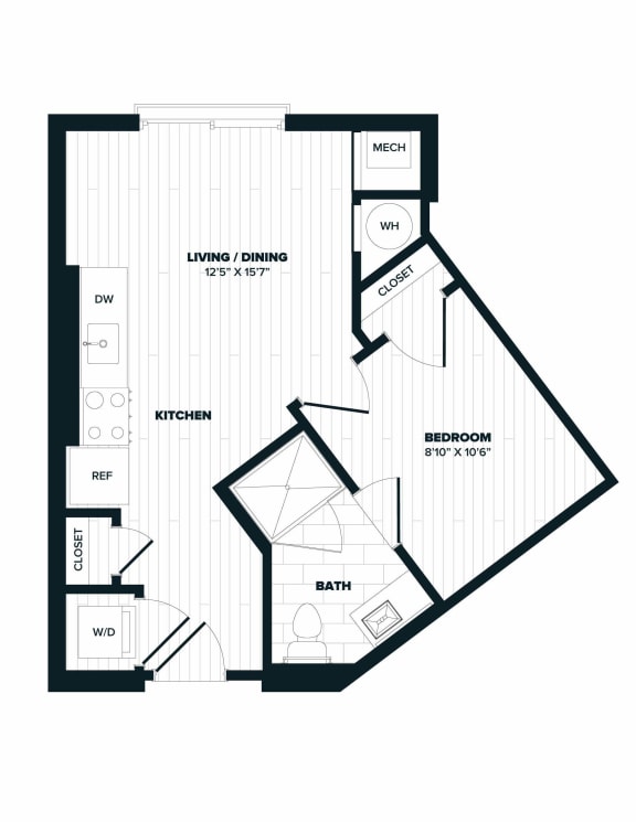 S1 floor plan, 470 SQFT.
