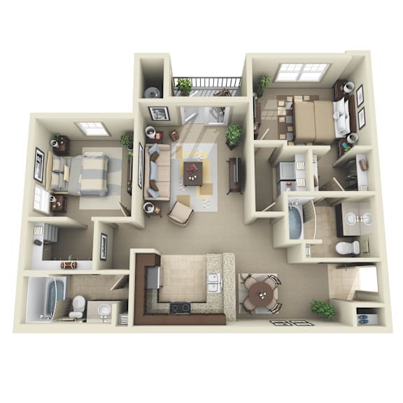 2Bed 2Bath_A at Broadstreet at EastChase Apartments, Montgomery, AL 36117