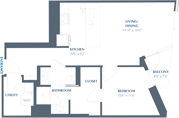 Floor Plan  A12 Floor Plan at Eastline Residences Apartments, Dallas, 75206
