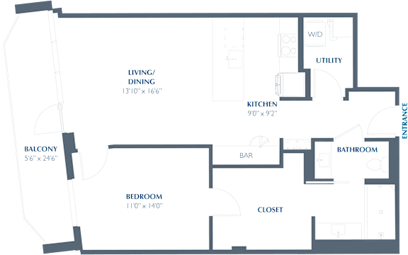 Floor Plan  A15 Floor Plan at Eastline Residences Apartments, Texas