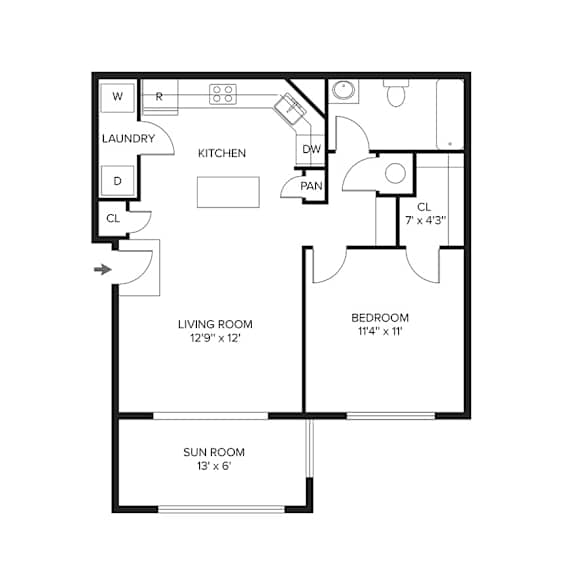 1 bed 1 bath A at Ansley Walk, Lafayette