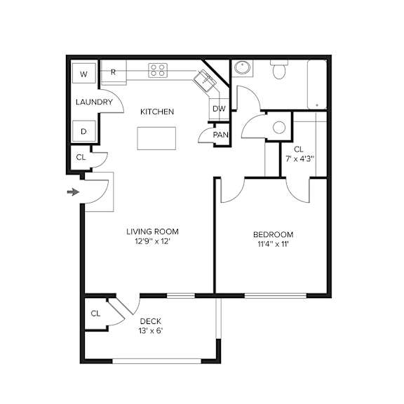 1 bed 1 bath at Ansley Walk, Lafayette, Louisiana
