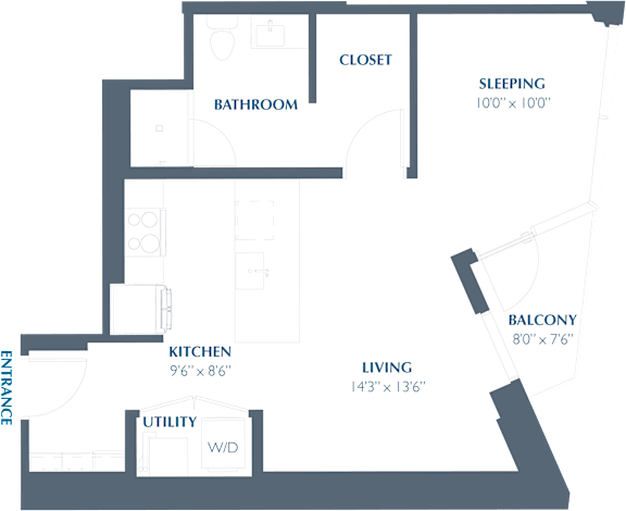 A2 Floor Plan at Eastline Residences Apartments, Texas