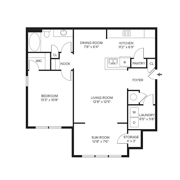 1 bed 1 bath D at Ansley Walk, Lafayette, LA, 70503