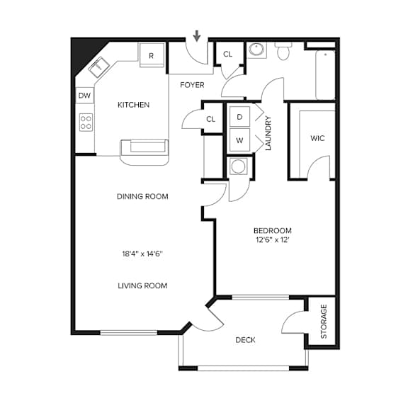 1 bed 1 bath C at Ansley Walk, Louisiana, 70503