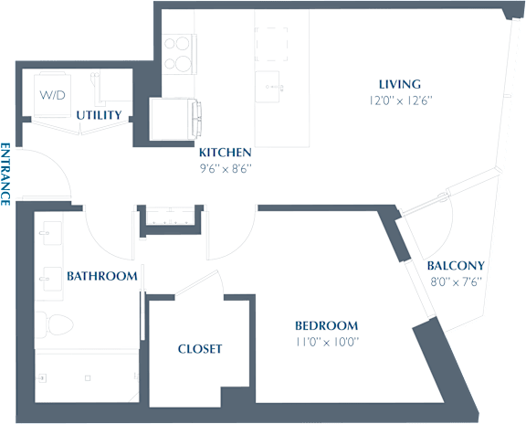 A4 Floor Plan at Eastline Residences Apartments, Dallas, TX