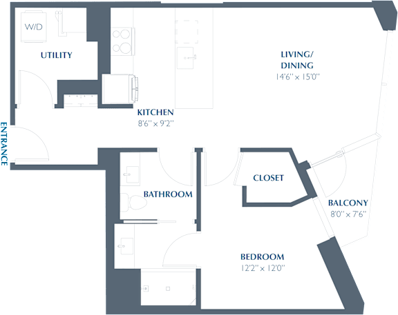 Floor Plan  A5 Floor Plan at Eastline Residences Apartments, Dallas, 75206