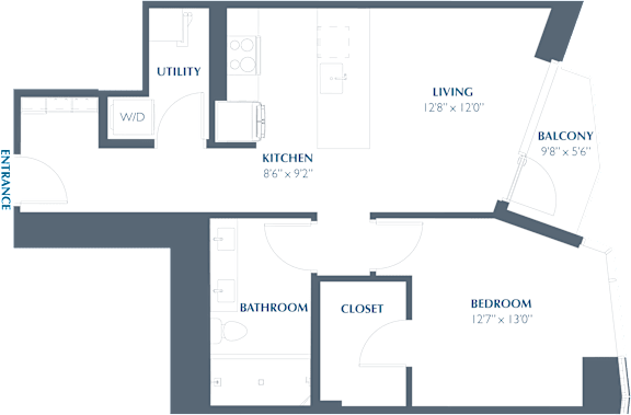 Floor Plan  A6 Floor Plan at Eastline Residences Apartments, Dallas, Texas