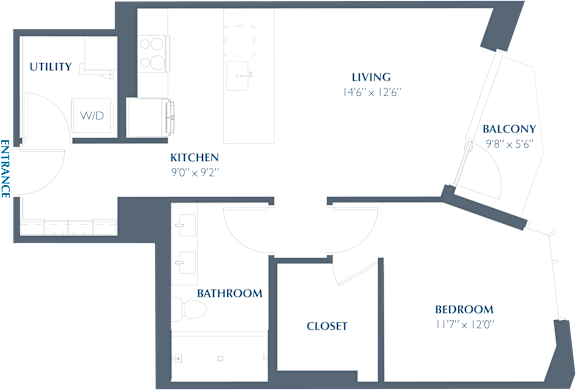 Floor Plan  A7 Floor Plan at Eastline Residences Apartments, Dallas