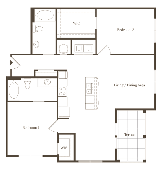 Addison Signature 2Bed 2Bath_A at The Addison, Baton Rouge