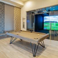 Clubhouse with Pool Table at Alys Crossing Apartments, Cypress, TX