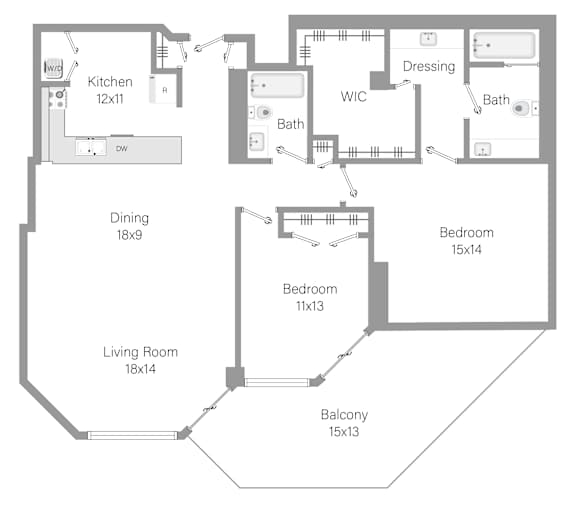 B1 Floor Plan at The Hamilton, Florida