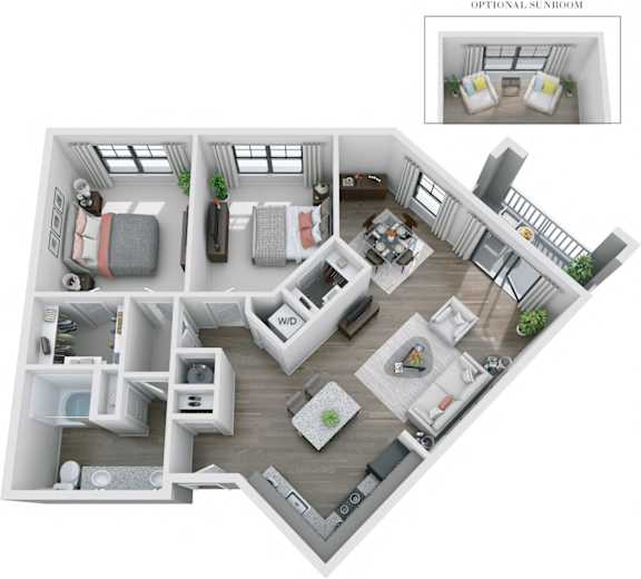 2 bed 2 bath at Skyland Exchange Apartments, North Carolina