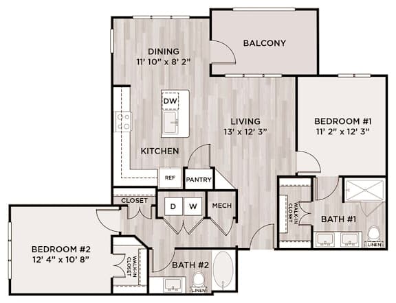 2BR 2BA_1110 SF at Fifty02 Westover Hills, San Antonio, TX