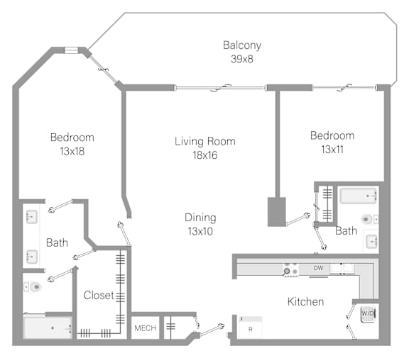 B3 Floor Plan at The Hamilton, Miami, FL