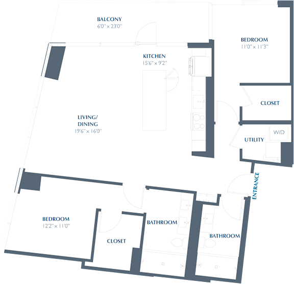 Floor Plan  B5 Floor Plan at Eastline Residences Apartments, Dallas