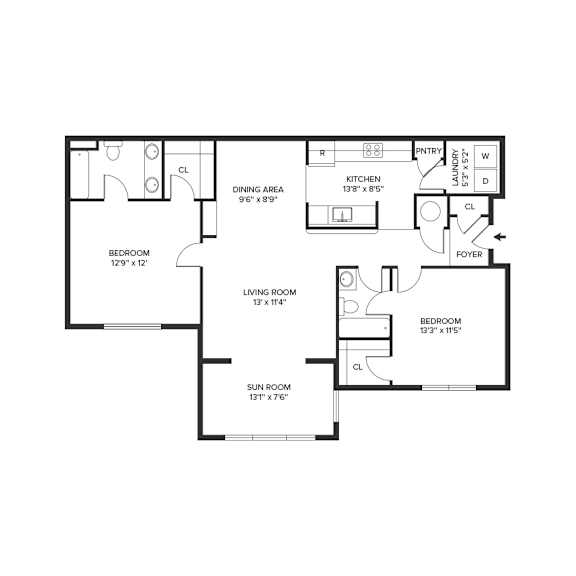 2 bed 2 bath B at Ansley Walk, Lafayette, Louisiana