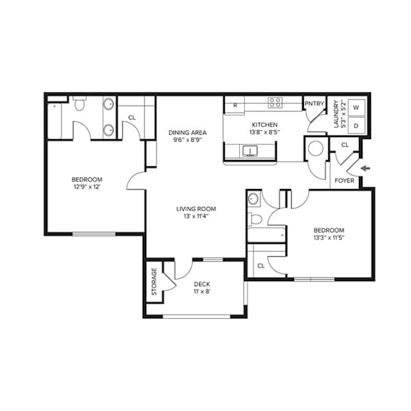 2 bed 2 bath A at Ansley Walk, Lafayette, 70503