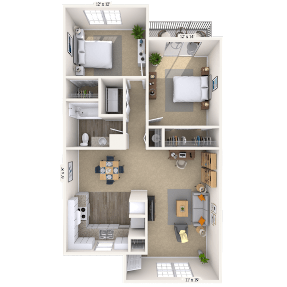 2Bed 1Bath at Lakeshore Landing Apartments, Ridgeland, 39157