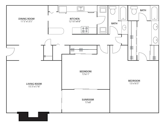 2BR 2BA (1475 SF) at Riverchase Landing, Hoover, 35244