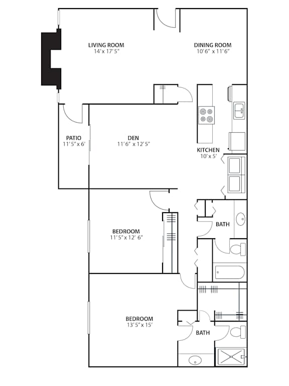 2BR 2BA (1520 SF) at Riverchase Landing, Hoover, AL