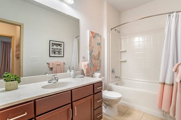 Spacious Bathroom at Broadstreet at EastChase Apartments in Montgomery, AL