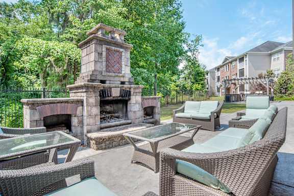 Fire Place Area at Broadstreet at EastChase Apartments in Montgomery, AL