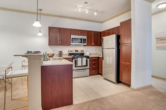 Kitchen at Broadstreet at EastChase Apartments in Montgomery, AL