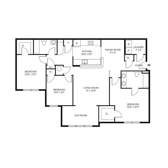 3 bed 2 bath A at Ansley Walk, Louisiana