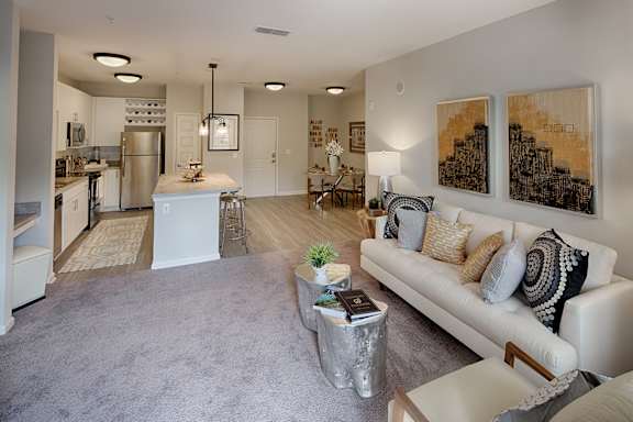 Living Area at Capital Creek at Heritage Apartments in Heritage, Wake Forest, NC