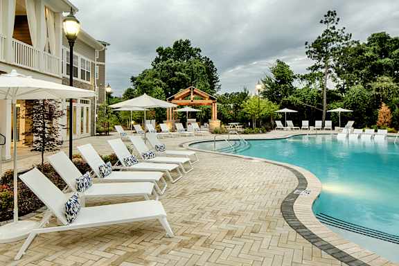 Outdoor Swimming Pool at Capital Creek at Heritage Apartments in Heritage, Wake Forest, NC