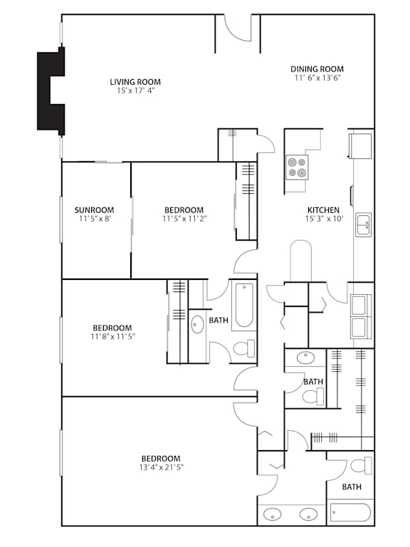 3BR 2.5BA (1900 SF) at Riverchase Landing, Hoover, AL, 35244