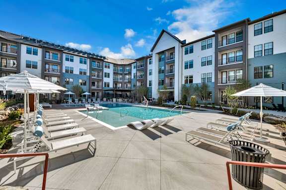 A Outdoor Swimming Pool at District 757 Apartments, Norfolk